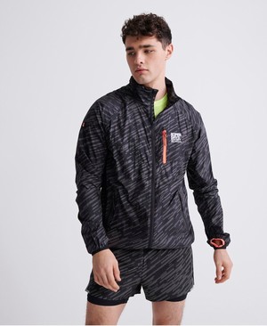 Superdry Training Lightweight Reflective Férfi Kabát Fekete | GQRXT1349